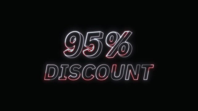  95% Discount Neon Text Seamless Loop 4K with Black Background Animated Promotional Typography for Video Editing