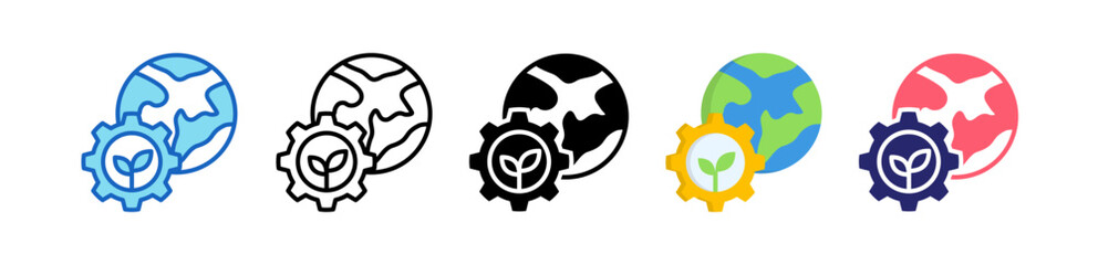 Eco Multiple Style Icon Set Collection. 