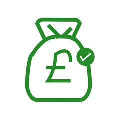 green money bag euro vector 