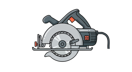 Fototapeta premium Circular Saw Illustration: A Detailed View of Power Tool Engineering for Woodworking Projects and Construction Tasks