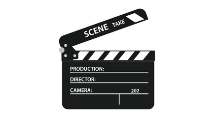Classic clapperboard revealing the magic behind cinematic storytelling and filmmaking industry secrets on a white backdrop for creative media projects