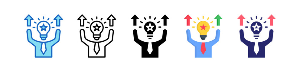 Potential Multiple Style Icon Set Collection. 