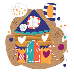 vector illustration in flat style on the theme of carnival, holiday, festa junina. Dancing people with maracas and drums. Music, festive atmosphere
