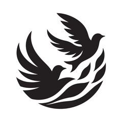 birds flying vector silhouette clip art logo design illustration. birds group flying icon collections.