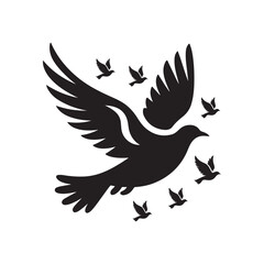 birds flying vector silhouette clip art logo design illustration. birds group flying icon collections.