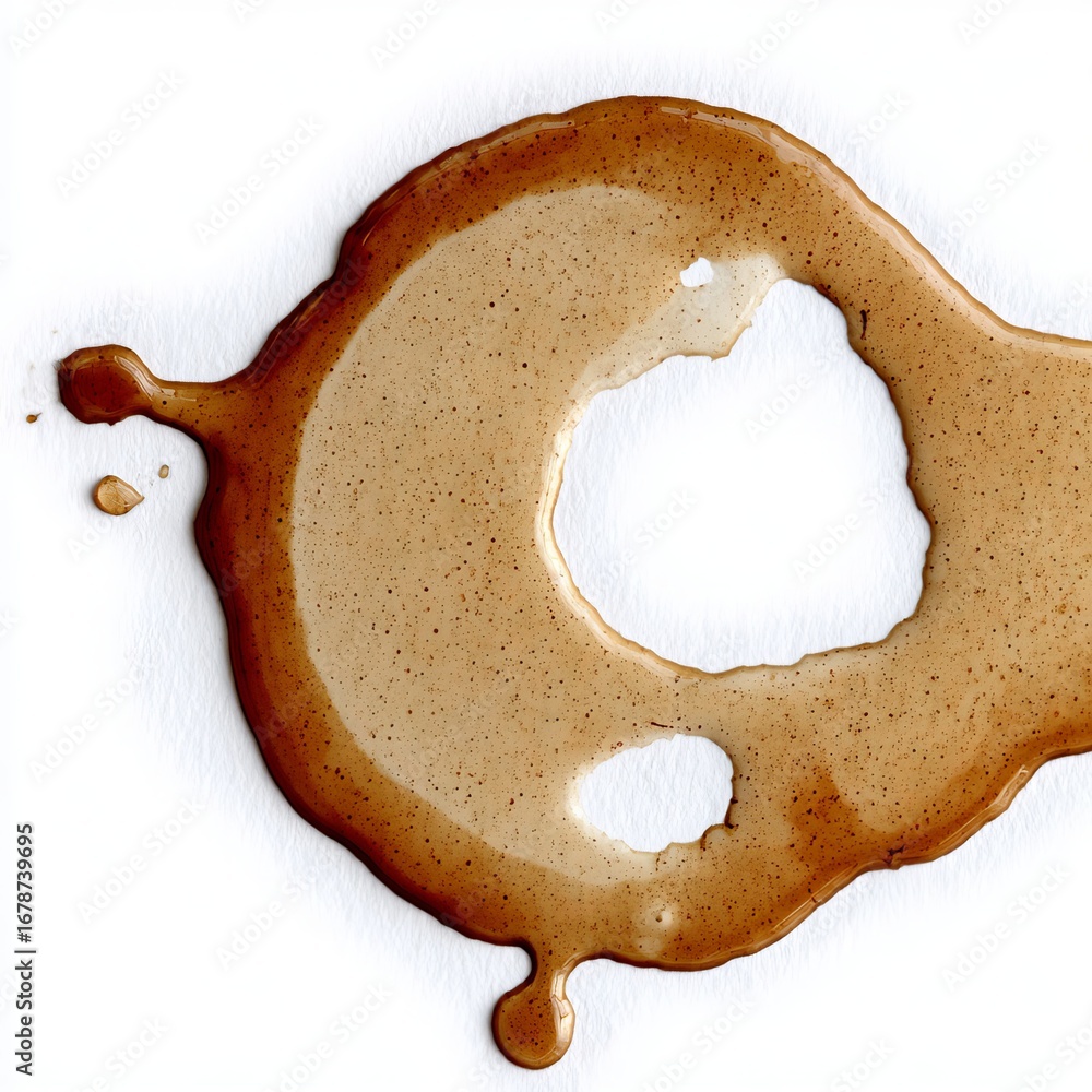 Poster elegant coffee stain background with circular splatter for abstract art and design projects online