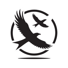 birds flying vector silhouette clip art logo design illustration. birds group flying icon collections.