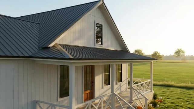 Casa de Campo Moderna ao Amanhecer