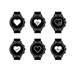 Smartwatch Heart Rate Monitor Icons