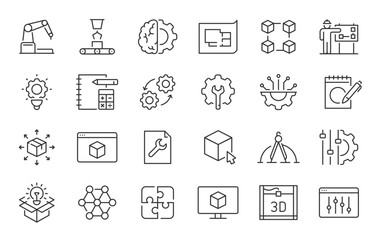 Product Development web icons in line style. Sturtup, funding, target, team, ipo, collection. Vector illustration.