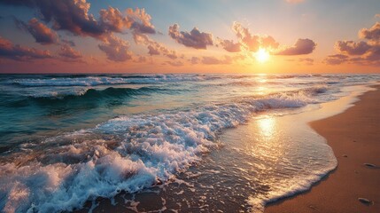 Sunrise over ocean beach