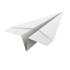 Paper Airplane – Classic Dart Fold Isolated on White Background