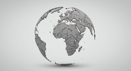 Gray world globe map graphic for background