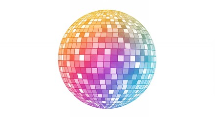 Rainbow disco ball graphic design