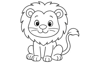 Coloring for children and adults, coloring of the animal world, lion.