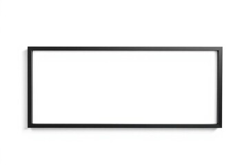 Sleek, matte black frame isolated on white background,  gallery,  object