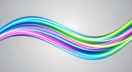 Abstract flowing wavy lines in vibrant blue, green, and pink, modern and dynamic background.