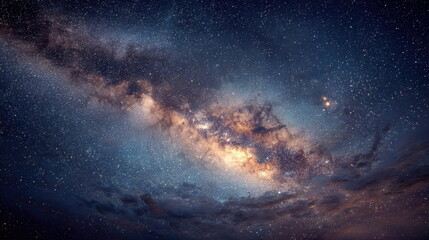 Stargazing event in the cosmic realm a celestial display of the milky way galaxy night sky atmospheric wonders awe-inspiring scene