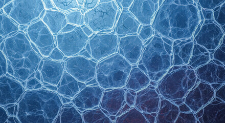 Abstract winter background with frozen ice texture, beautiful cold blue pattern with cracks for christmas or new year holiday wallpaper and design concept