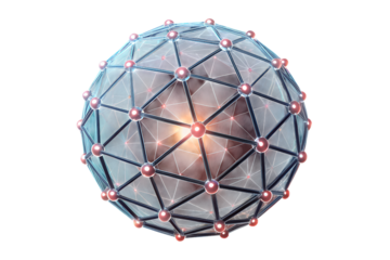 Geometric sphere isolated on transparent background