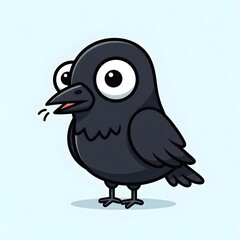 Obraz premium Cute Curious Crow