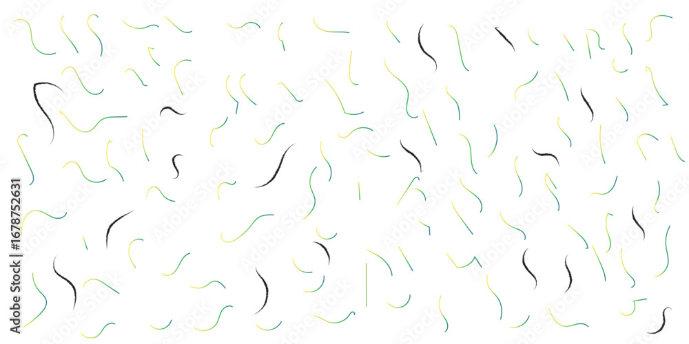Poster minimalist pattern with colorful curved lines and showcasing modern art organic lines on a clean sur