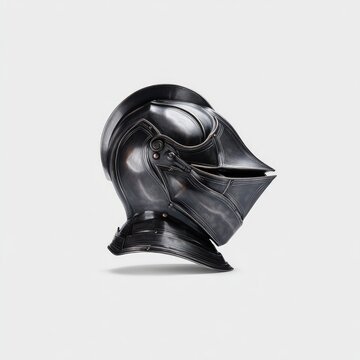 Medieval Knight's Armet Helmet on White Background