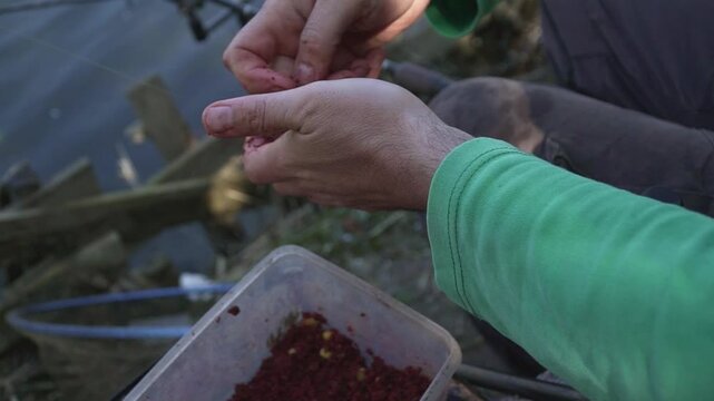 preparation of hook food for sport fishing