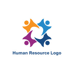 Human resources logo design vector template
