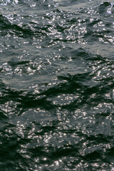 Sea background, view from above sea surface with waves. Tyrrhenian Sea Italy