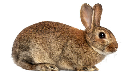 Fototapeta premium Adorable fluffy rabbit with soft fur and alert ears, perfectly isolated for creative projects isolated on white background
