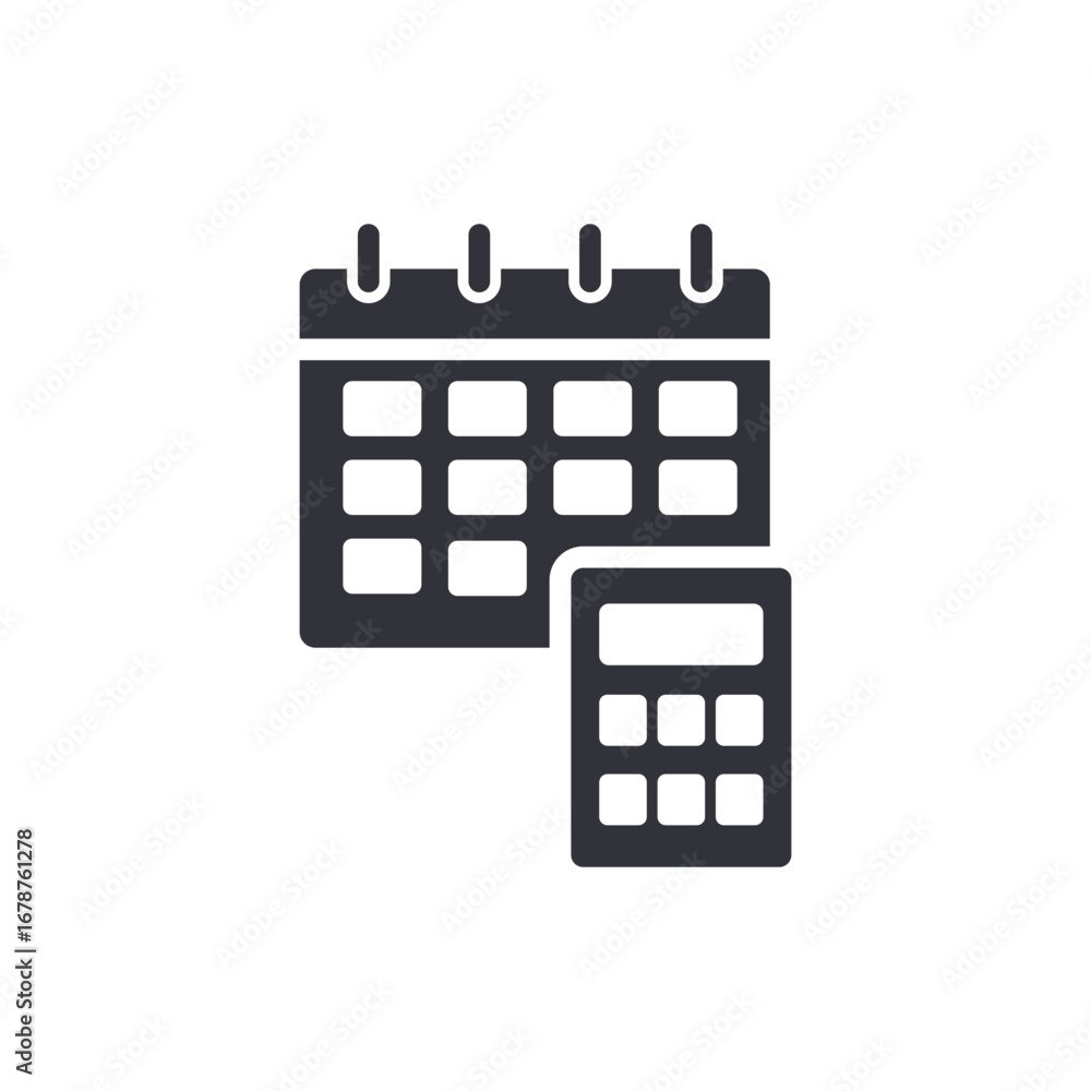 Poster arranging appointments and calculating finances symbolizing planning and forecasting