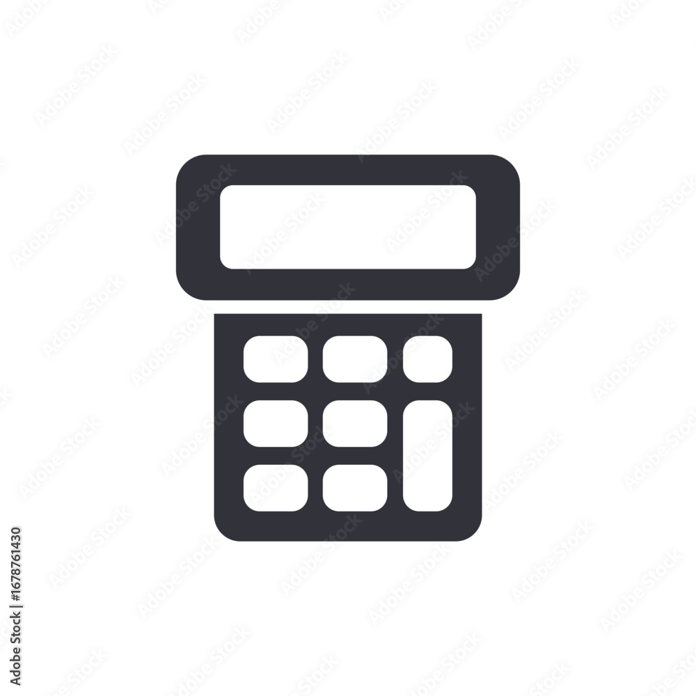 Poster stylized graphic representation of an arithmetic calculator for numerical analysis and accountancy