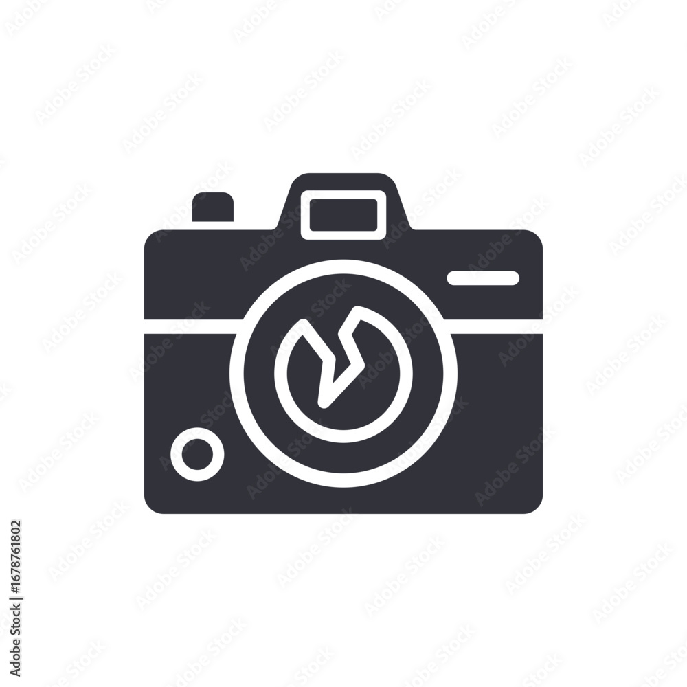 Aufkleber minimalistic digital camera icon with time symbol on transparent canvas element