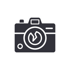 Minimalistic Digital Camera Icon With Time Symbol On Transparent Canvas Element