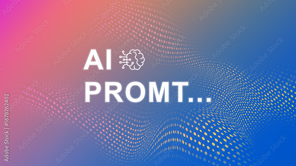 Poster colorful abstract design featuring ai concepts with dynamic wave patterns and a modern tech feel