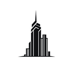 Modern cityscape silhouette of tall buildings