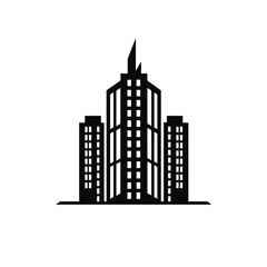 Fototapeta premium Modern skyscrapers silhouette with geometric design