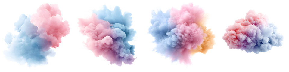 Fototapeta premium Colorful Cloud Burst: Abstract Powder Explosion on White