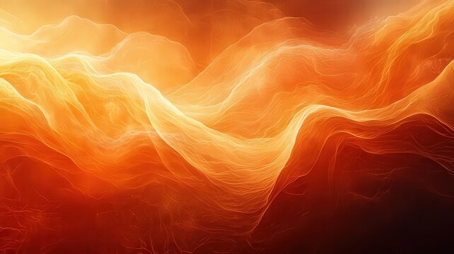 Abstract fiery waves of ornge and gold, evoking warmh and energy, perfect for ackgrounds in creative proects and marketing materias.