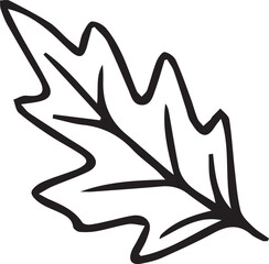 Hand drawn autumn leaves illustration in doodle style. Perfect line art design for coloring pages, seasonal decor, greeting cards, posters, and fall-themed creative projects.