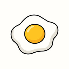 Illustration Vector Graphic Cartoon of a Fried Egg