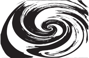 Abstract Black and White Swirl Texture | Grunge Spiral Brush Stroke Art Background