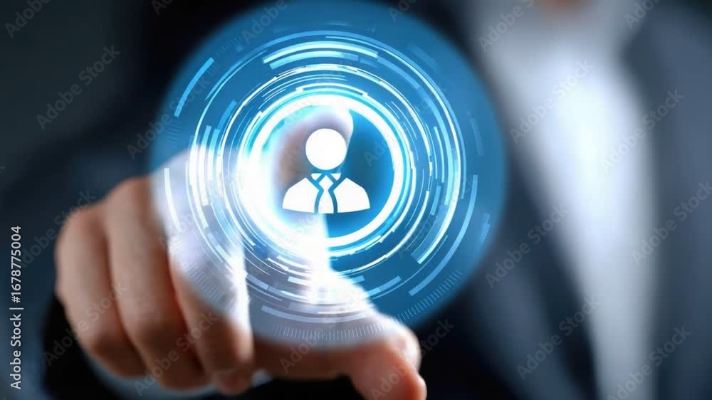 Poster a professional using technology to connect with digital networks. the image illustrates the modern f