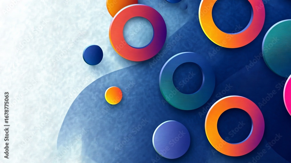 Poster abstract wallpaper featuring geometric art with circular shapes on a textured surface and gradients