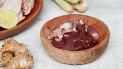Raw chicken liver for cooking