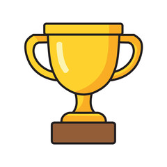 Illustration Vector Graphic Cartoon of a Golden Trophy Cup