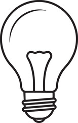 Obraz premium light bulb line art, coloring book page line art drawing, vector and illustration