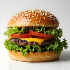 Closeup of the burger