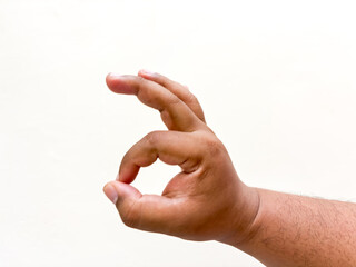 Hand gesture expressing approval and perfection, an isolated closeup against a clean background...
